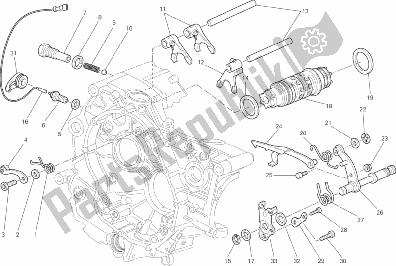 All parts for the Shift Cam - Fork of the Ducati Monster 1100 EVO Anniversary USA 2013